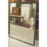 WALL MIRROR, black framed rectangular plate matching previous lot, 150cm H x 110cm.