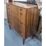 CHEST, mid 20th century, rosewood with six drawers, 100cm W x 45cm D x 103cm H.