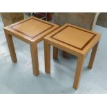 LAQUERSMITH SIDE TABLES, a pair, 51cm H.