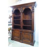 OPEN BOOKCASE, of substantial proportions,