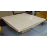 LOW TRAVERTINE TABLE, 47cm H x 111cm D x 111cm W.