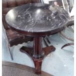 EMPIRE STYLE CIRCULAR TABLE, with marble top, 80cm Diam x 83cm H.