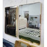 WALL MIRRORS, a pair, rectangular contemporary gilt frames, 120cm x 80cm.