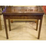 CARD TABLE, George III figured mahogany,