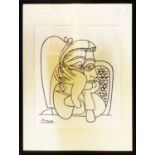 AFTER PABLO PICASSO 'Portrait of Jacqueline resting on her elbows', offset print,