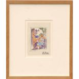 PABLO PICASSO 'Faune et Marin', 1956, lithograph, stamped signature, 16cm x 11cm, framed and glazed.