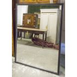 WALL MIRROR, black framed rectangular plate, 150cm H x 110cm.