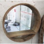 WALL MIRROR, circular beach hut chic with integral shelf, 73cm W.