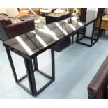 CONSOLE TABLE, black gloss, 55cm D x 81cm H x 246 Long.