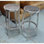 BAR STOOLS, a set of four, aluminium 'Desta Vu' by Naoto Fukasawa, each 78cm H, by Magis Italy.