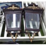 MONTE CARLO HANGING LANTERNS, a pair, 19th century style in iron and brass, 110cm H x 50cm W.