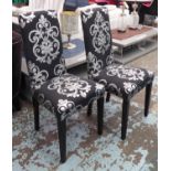 DINING CHAIRS, a set of six,