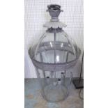 HANGING LANTERNS, a pair, Victorian style, having domed glass tops in grey metal, 105cm H x 53cm W.