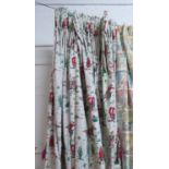 CURTAINS, a pair, with Western scenes from Cath Kidston, lined each 90cm W gathered x 204cm drop.