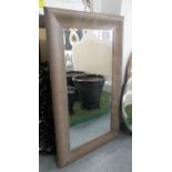 WALL MIRROR, contemporary brushed bamboo frame, 148cm x 88cm.