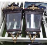 MONTE CARLO HANGING LANTERNS, a pair, 19th century style in iron and brass, 110cm H x 50cm W.