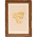 GEORGES BRAQUE 'Tete de Femme', lithograph, Suite Les Bijoux: with 23 carat gold,