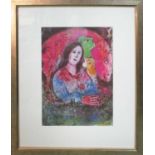 MARC CHAGALL 'The thought', lithograph, Derriere Le Miroir 225, October 1977, Ed Maeght,