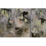 NIGEL KINGSTON 'Abstract', mixed media (tryptich), 100cm x 50cm each, signed verso.
