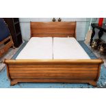 SLEIGH BED, with Dunlopilo Royal sovereign zip and link mattress, 160cm approx.