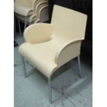 MINX CASPRINI CHAIRS, a set of four, Italian mid century designed stacking chairs.