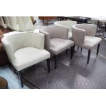 BEN WHISTLER DINING CHAIRS, four, in Osbourne and Little fabric with two in different fabrics,