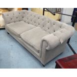 CHESTERFIELD SOFA, contemporary, in a grey fabric finish, 80cm H.