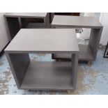 SIDE TABLES, a pair, grey, 55cm x 40cm x 55cm H.