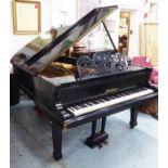 BLUTHNER GRAND PIANO, iron framed overstrung in full gloss ebonised case and stamped 'J.
