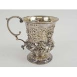 CHRISTENING MUG, silver, George IV, later chased, hallmarked London 1825, 9.5cm H.