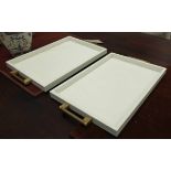 COCKTAIL TRAYS, a pair, 1950's French style design, 54cm x 34cm x 3cm.