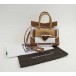 SARA BATTAGLIA LINDA BAG, double top handles, shoulder strap,