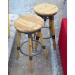 BAR STOOLS, a set of five, French provincial style, 70cm H.