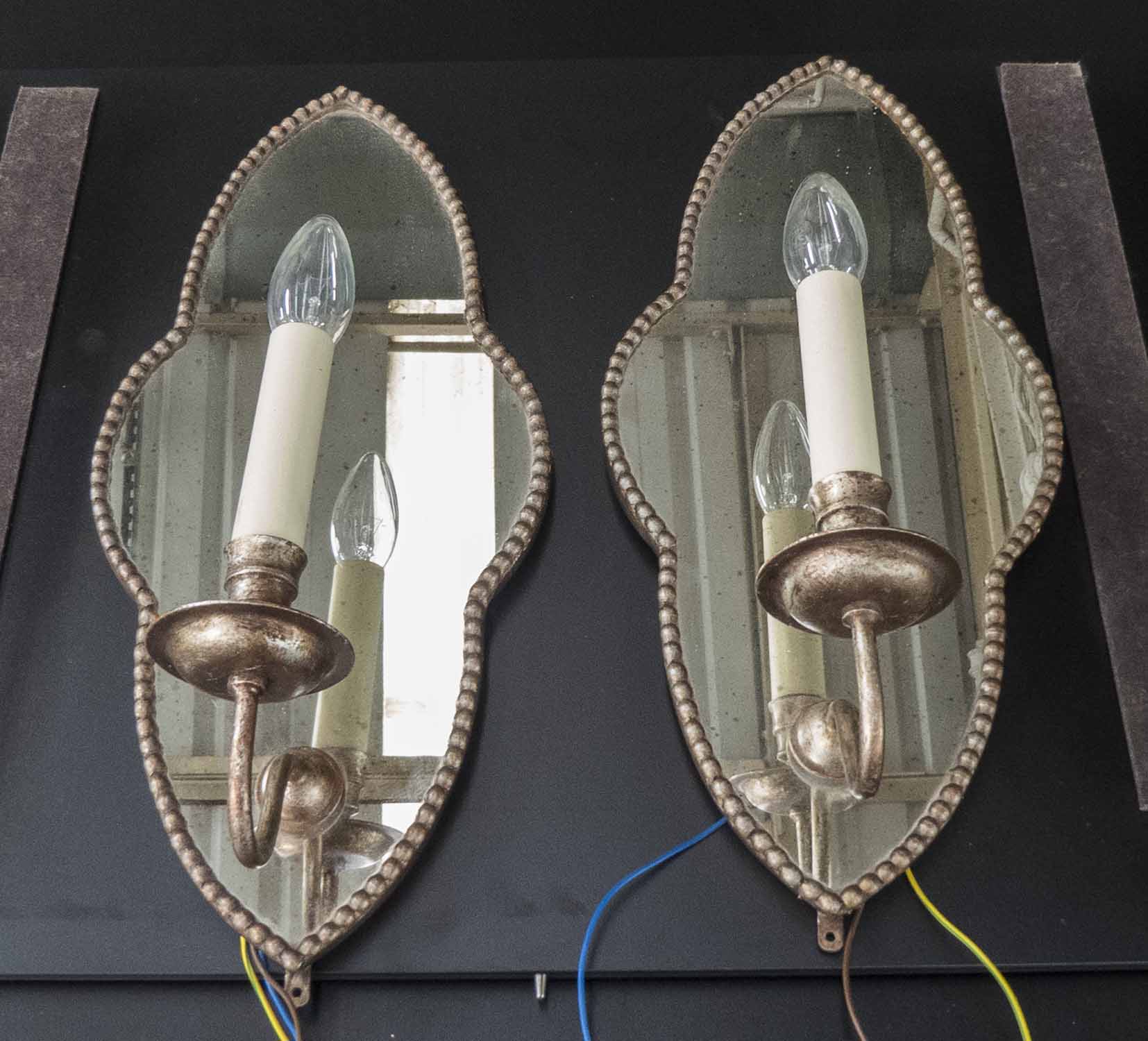 VAUGHAN WALL SCONCES, a pair, with shaped mirrored back plates, each 46cm H x 21cm. - Image 2 of 2