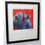 ANDY WARHOL 'Black Rhinoceros', 1983, lithograph, hand numbered limited edition 65/100,