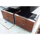 BEDSIDE CHESTS, a pair, bespoke made, 40cm D x 60cm W x 42cm H.