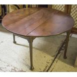 DROPLEAF TABLE, George II mahogany with hinged oval top on pad feet, 115cm x 71cm H x 125cm.