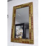 WALL MIRROR, the frame with applied decorative detail, 49cm x 84cm H.