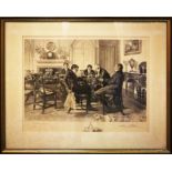 WALTER DENDY SADLER (British 1854-1923) 'Gentlemen drinking wine',