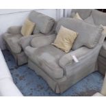 ARMCHAIRS, a pair, Howard style design to match previous lot,