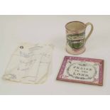 A SUNDERLAND LUSTRE FROG MUG, circa 1825, with original receipt from 1990 for £350,