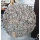 PENDANT LAMP, of large proportions, in a wire ball design, approx 80cm.