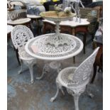 COURTYARD FURNITURE SET, including table and two chairs with a bird bath,