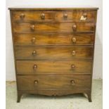 SCOTTISH CHEST, Regency mahogany and ebony inlaid with two short above four long drawers,