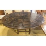 DINING TABLE, circular Chinese ebonised bamboo inlaid design, 160cm x 75cm H.