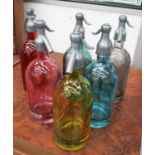 SODA SYPHONS, a set of six, vintage French style, marked Frerès Cie, 32cm H.
