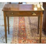 WRITING TABLE, George III mahogany bowfronted with single frieze drawer, 72cm H x 79cm x 46cm.