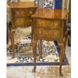 LAMP BEDSIDE TABLES, a pair,