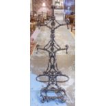 HALL STAND, Coalbrookdale style, cast iron 145cm H x 51cm.