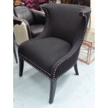 EASY CHAIR, contemporary with studded detail, 91cm H.
